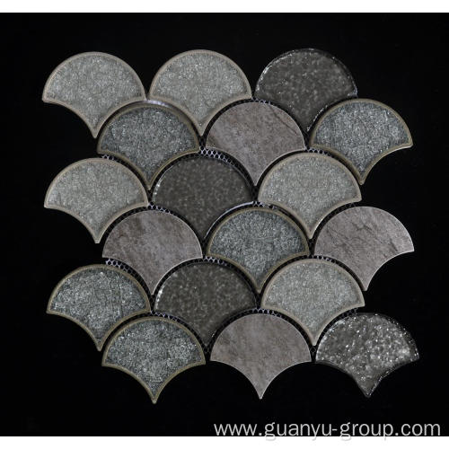 Dark Color Porcelain Glass Mixed Mosaic Tile